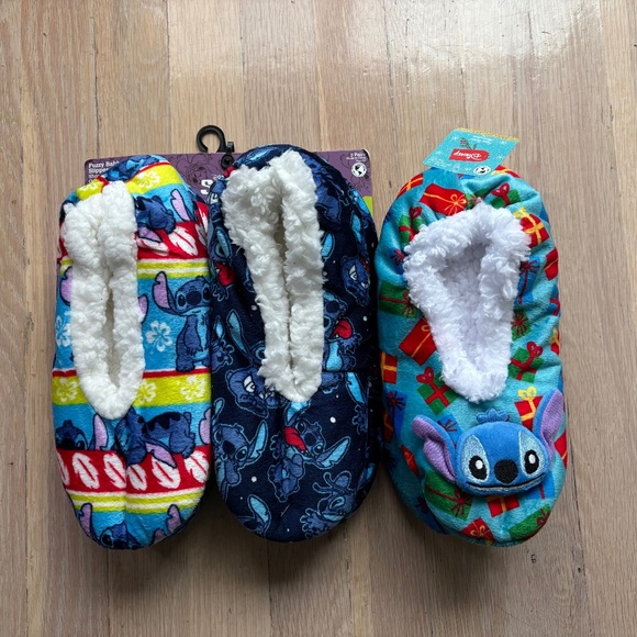 Lot of 3 Womens Disney Lilo & Stitch slipper socks nwt - Picture 1 of 3